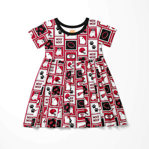 UGA inspired football dress for girls made of ultra soft bamboo and perfect for game days